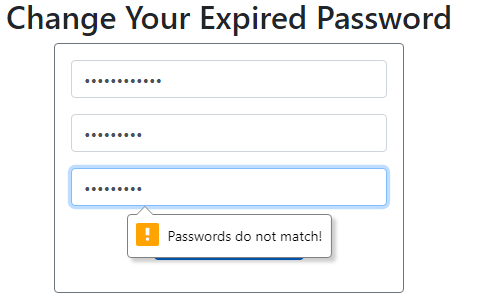 passwords do not match